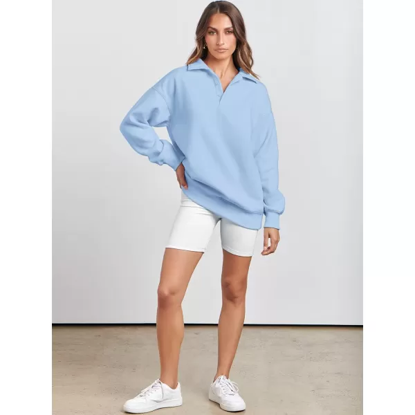 Caracilia Women's Oversized Sweatshirt Long Sleeve Buttons Down Pullover Hoodie Fashion Trendy Outfits Fall Cute Clothes Tops