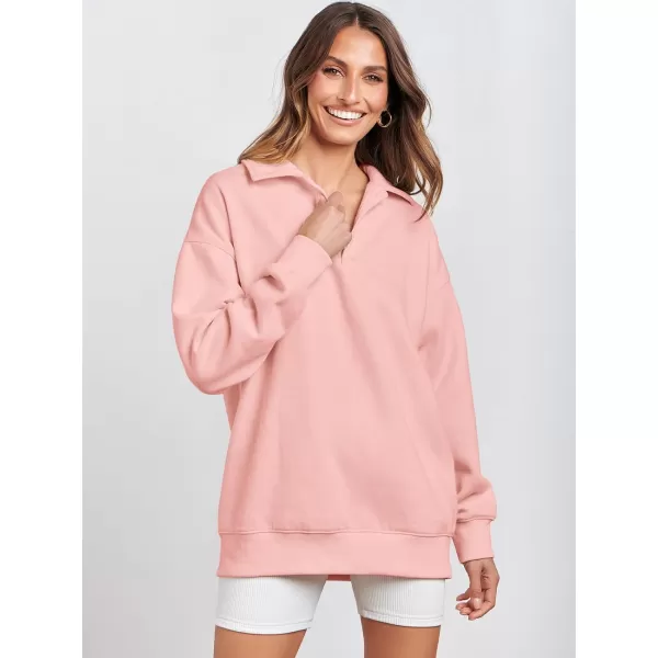 Caracilia Women's Oversized Sweatshirt Long Sleeve Buttons Down Pullover Hoodie Fashion Trendy Outfits Fall Cute Clothes Tops