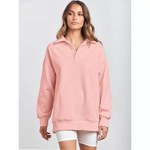Caracilia Women's Oversized Sweatshirt Long Sleeve Buttons Down Pullover Hoodie Fashion Trendy Outfits Fall Cute Clothes Tops
