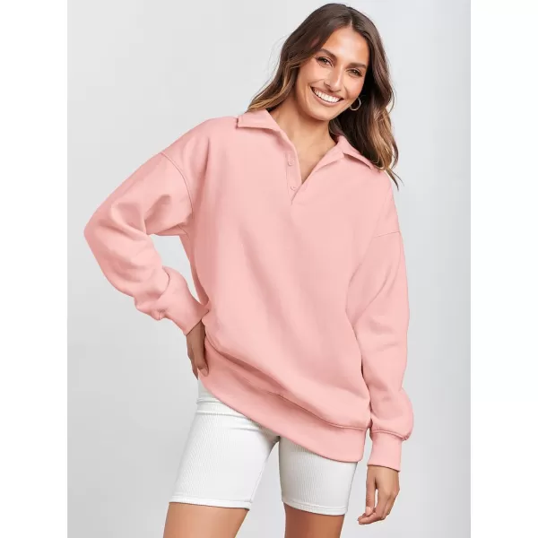 Caracilia Women's Oversized Sweatshirt Long Sleeve Buttons Down Pullover Hoodie Fashion Trendy Outfits Fall Cute Clothes Tops