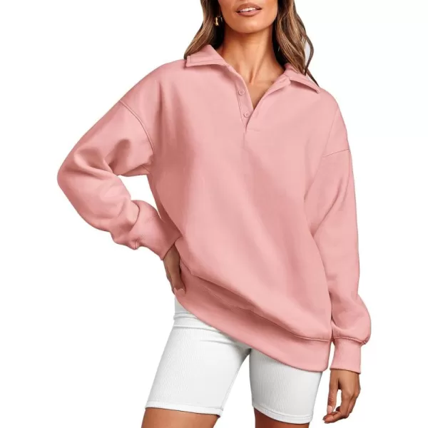 Caracilia Women's Oversized Sweatshirt Long Sleeve Buttons Down Pullover Hoodie Fashion Trendy Outfits Fall Cute Clothes Tops