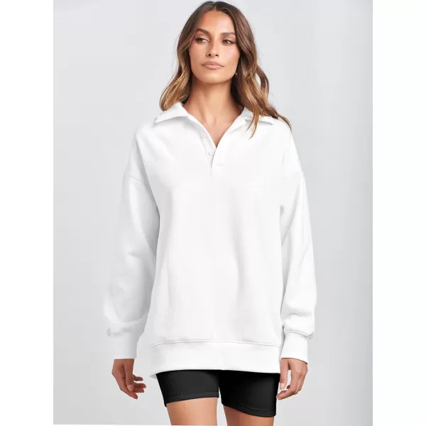 Caracilia Women's Oversized Sweatshirt Long Sleeve Buttons Down Pullover Hoodie Fashion Trendy Outfits Fall Cute Clothes Tops