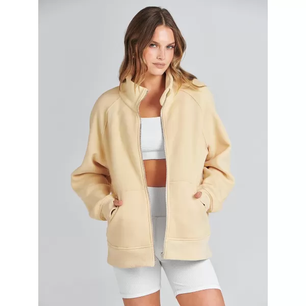Caracilia Women's Oversized Sweatshirts Long Sleeve Zip Up Fashion Trendy Sweatshirt Jackets Pullovers Cute Comfy Clothes
