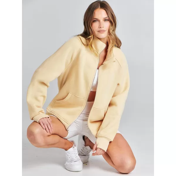 Caracilia Women's Oversized Sweatshirts Long Sleeve Zip Up Fashion Trendy Sweatshirt Jackets Pullovers Cute Comfy Clothes