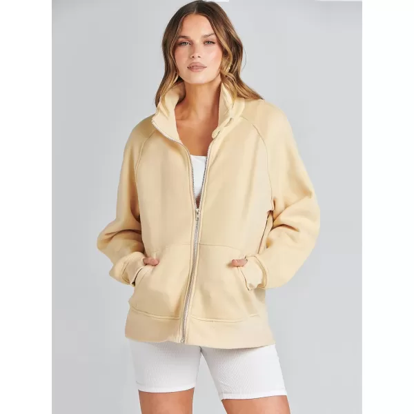 Caracilia Women's Oversized Sweatshirts Long Sleeve Zip Up Fashion Trendy Sweatshirt Jackets Pullovers Cute Comfy Clothes