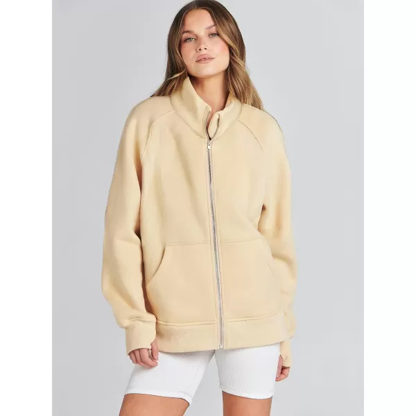 Caracilia Women's Oversized Sweatshirts Long Sleeve Zip Up Fashion Trendy Sweatshirt Jackets Pullovers Cute Comfy Clothes