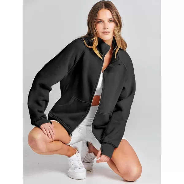 Caracilia Women's Oversized Sweatshirts Long Sleeve Zip Up Fashion Trendy Sweatshirt Jackets Pullovers Cute Comfy Clothes