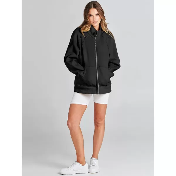 Caracilia Women's Oversized Sweatshirts Long Sleeve Zip Up Fashion Trendy Sweatshirt Jackets Pullovers Cute Comfy Clothes