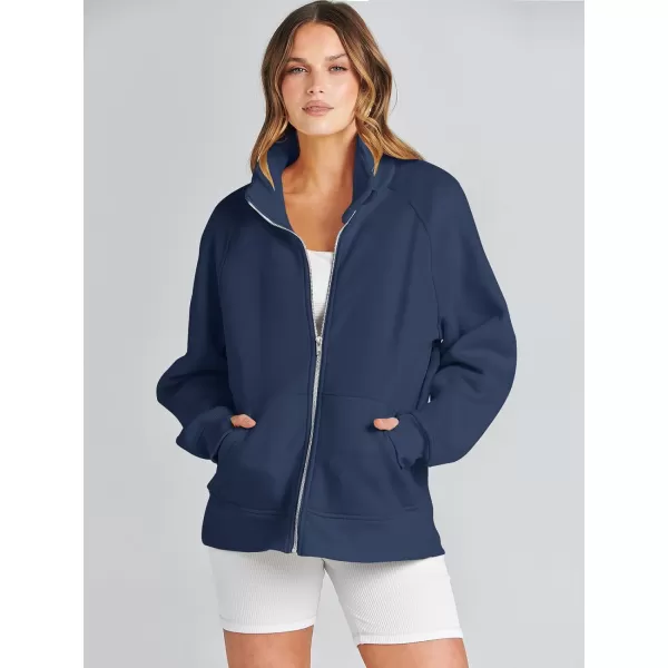 Caracilia Women's Oversized Sweatshirts Long Sleeve Zip Up Fashion Trendy Sweatshirt Jackets Pullovers Cute Comfy Clothes