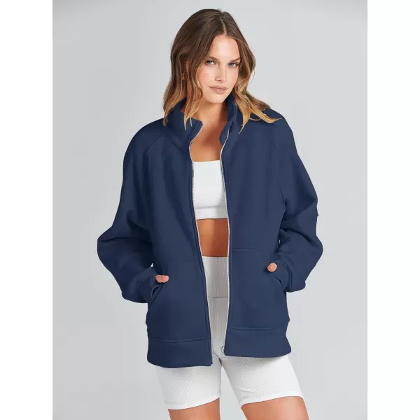 Caracilia Women's Oversized Sweatshirts Long Sleeve Zip Up Fashion Trendy Sweatshirt Jackets Pullovers Cute Comfy Clothes