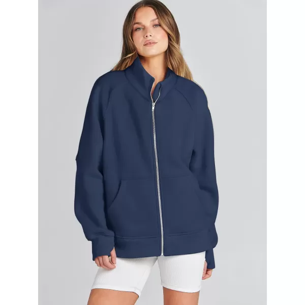 Caracilia Women's Oversized Sweatshirts Long Sleeve Zip Up Fashion Trendy Sweatshirt Jackets Pullovers Cute Comfy Clothes