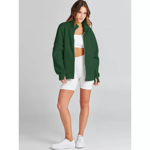 Caracilia Women's Oversized Sweatshirts Long Sleeve Zip Up Fashion Trendy Sweatshirt Jackets Pullovers Cute Comfy Clothes
