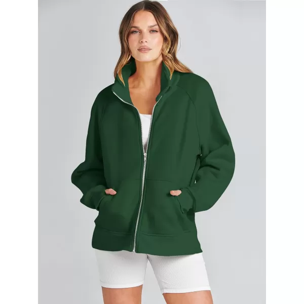 Caracilia Women's Oversized Sweatshirts Long Sleeve Zip Up Fashion Trendy Sweatshirt Jackets Pullovers Cute Comfy Clothes