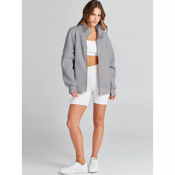 Caracilia Women's Oversized Sweatshirts Long Sleeve Zip Up Fashion Trendy Sweatshirt Jackets Pullovers Cute Comfy Clothes