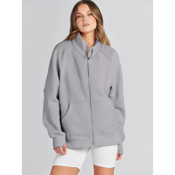Caracilia Women's Oversized Sweatshirts Long Sleeve Zip Up Fashion Trendy Sweatshirt Jackets Pullovers Cute Comfy Clothes