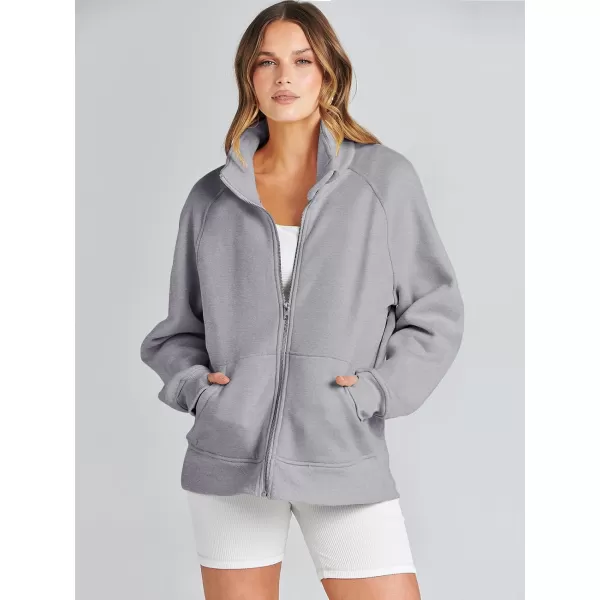 Caracilia Women's Oversized Sweatshirts Long Sleeve Zip Up Fashion Trendy Sweatshirt Jackets Pullovers Cute Comfy Clothes