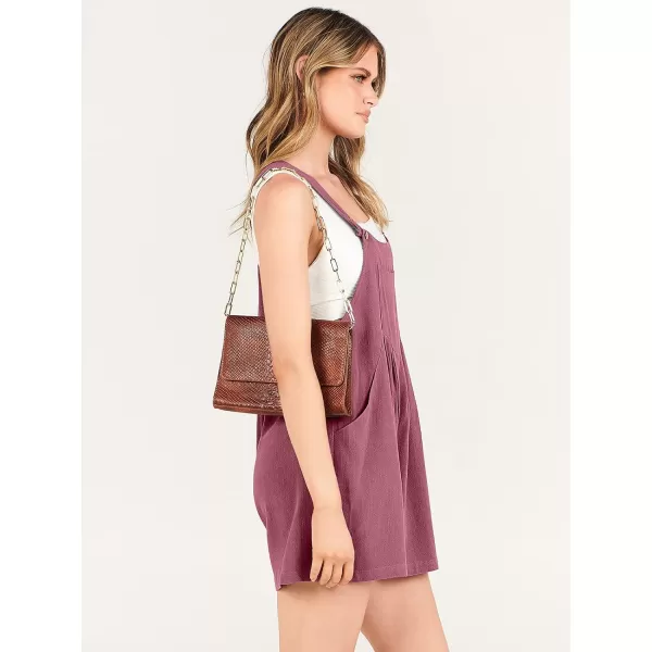 Caracilia Women's Short Overalls Summer Casual Linen Adjustable Straps Loose Wide Leg Bib Rompers Jumpsuits with Pockets