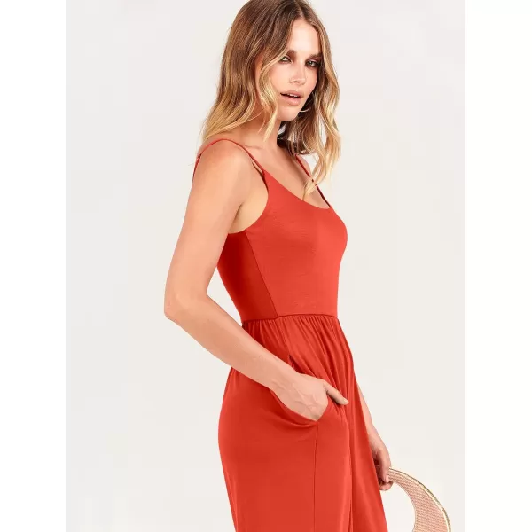 Caracilia Women's Summer Casual Jumpsuit Sleeveless Loose Wide Leg Pants Beach Jumpsuits with Pockets