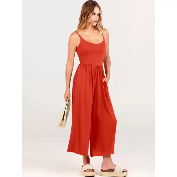 Caracilia Women's Summer Casual Jumpsuit Sleeveless Loose Wide Leg Pants Beach Jumpsuits with Pockets
