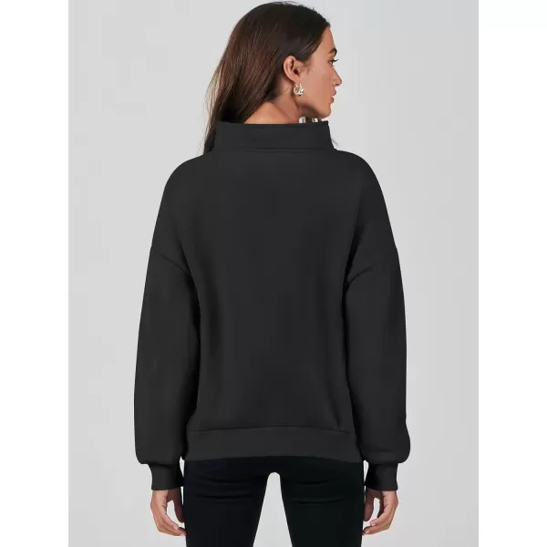 Caracilia Women's Sweatshirts Long Sleeve Oversized Fleece Half Zip Crop Hoodies Teen Girls Y2K Fall Pullover