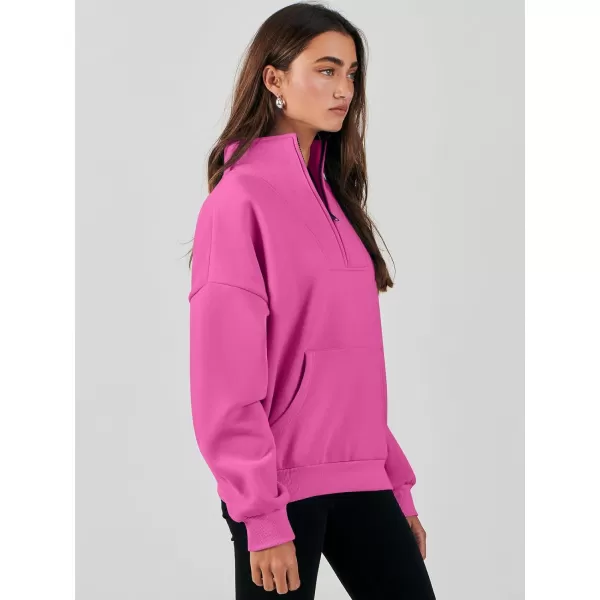 Caracilia Women's Sweatshirts Long Sleeve Oversized Fleece Half Zip Crop Hoodies Teen Girls Y2K Fall Pullover