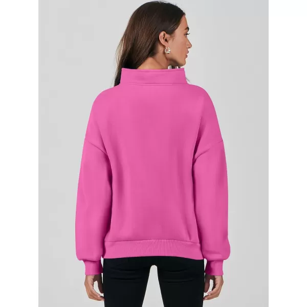 Caracilia Women's Sweatshirts Long Sleeve Oversized Fleece Half Zip Crop Hoodies Teen Girls Y2K Fall Pullover