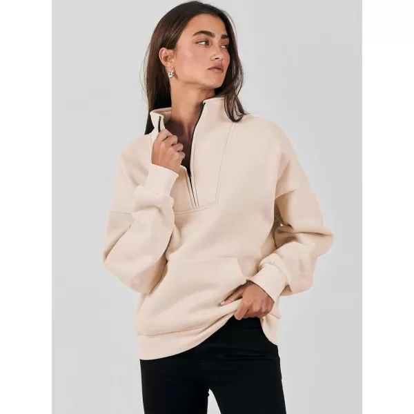 Caracilia Women's Sweatshirts Long Sleeve Oversized Fleece Half Zip Crop Hoodies Teen Girls Y2K Fall Pullover