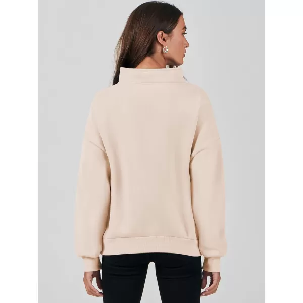 Caracilia Women's Sweatshirts Long Sleeve Oversized Fleece Half Zip Crop Hoodies Teen Girls Y2K Fall Pullover