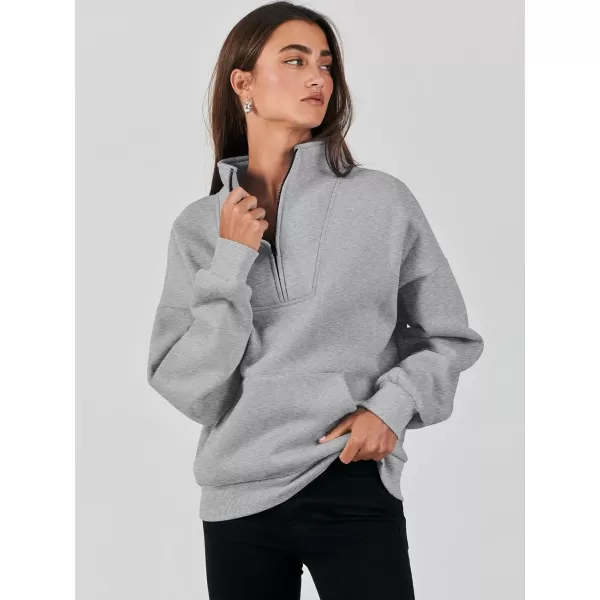 Caracilia Women's Sweatshirts Long Sleeve Oversized Fleece Half Zip Crop Hoodies Teen Girls Y2K Fall Pullover