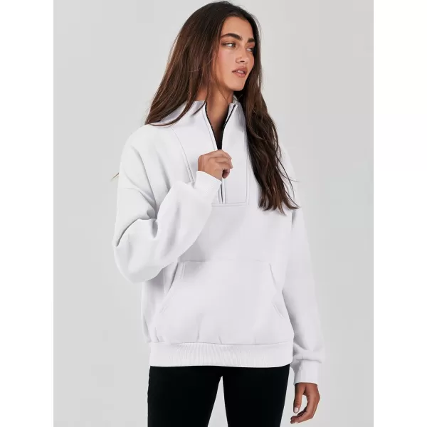 Caracilia Women's Sweatshirts Long Sleeve Oversized Fleece Half Zip Crop Hoodies Teen Girls Y2K Fall Pullover
