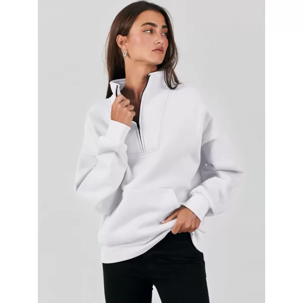 Caracilia Women's Sweatshirts Long Sleeve Oversized Fleece Half Zip Crop Hoodies Teen Girls Y2K Fall Pullover