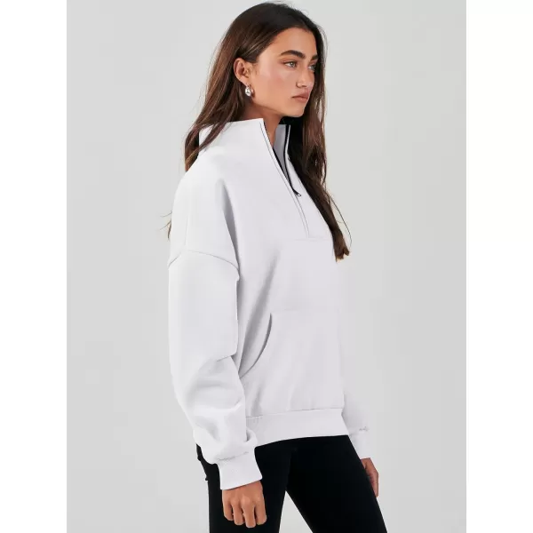 Caracilia Women's Sweatshirts Long Sleeve Oversized Fleece Half Zip Crop Hoodies Teen Girls Y2K Fall Pullover