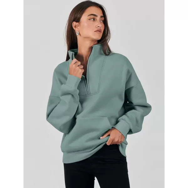 Caracilia Women's Sweatshirts Long Sleeve Oversized Fleece Half Zip Crop Hoodies Teen Girls Y2K Fall Pullover