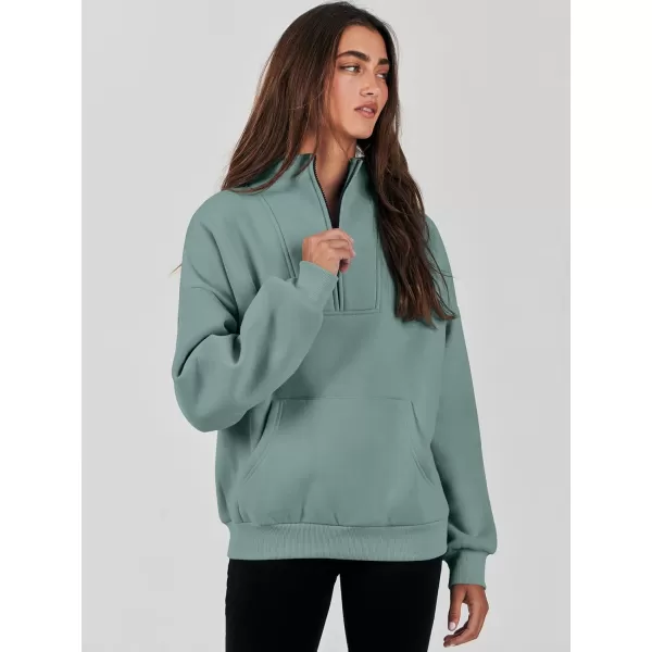 Caracilia Women's Sweatshirts Long Sleeve Oversized Fleece Half Zip Crop Hoodies Teen Girls Y2K Fall Pullover