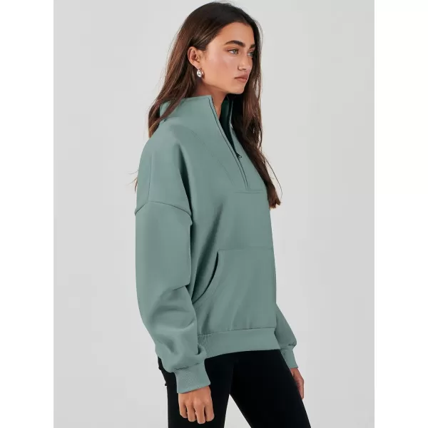 Caracilia Women's Sweatshirts Long Sleeve Oversized Fleece Half Zip Crop Hoodies Teen Girls Y2K Fall Pullover