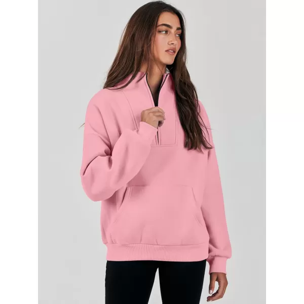 Caracilia Women's Sweatshirts Long Sleeve Oversized Fleece Half Zip Crop Hoodies Teen Girls Y2K Fall Pullover