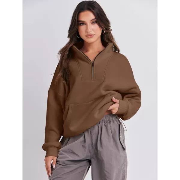 Caracilia Women's Sweatshirts Long Sleeve Oversized Fleece Half Zip Crop Hoodies Teen Girls Y2K Fall Pullover