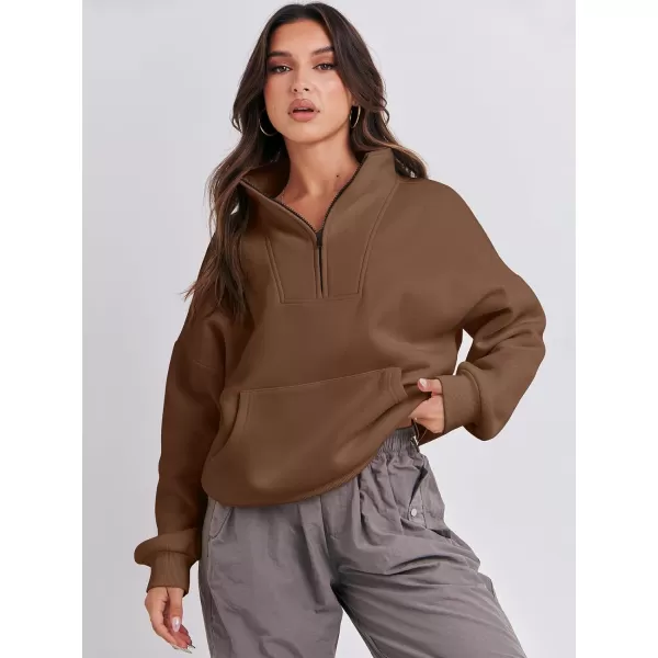Caracilia Women's Sweatshirts Long Sleeve Oversized Fleece Half Zip Crop Hoodies Teen Girls Y2K Fall Pullover