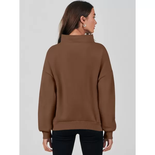 Caracilia Women's Sweatshirts Long Sleeve Oversized Fleece Half Zip Crop Hoodies Teen Girls Y2K Fall Pullover