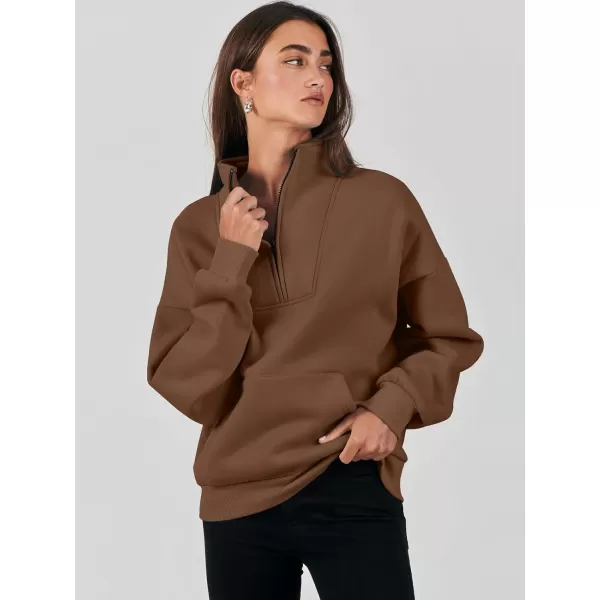 Caracilia Women's Sweatshirts Long Sleeve Oversized Fleece Half Zip Crop Hoodies Teen Girls Y2K Fall Pullover