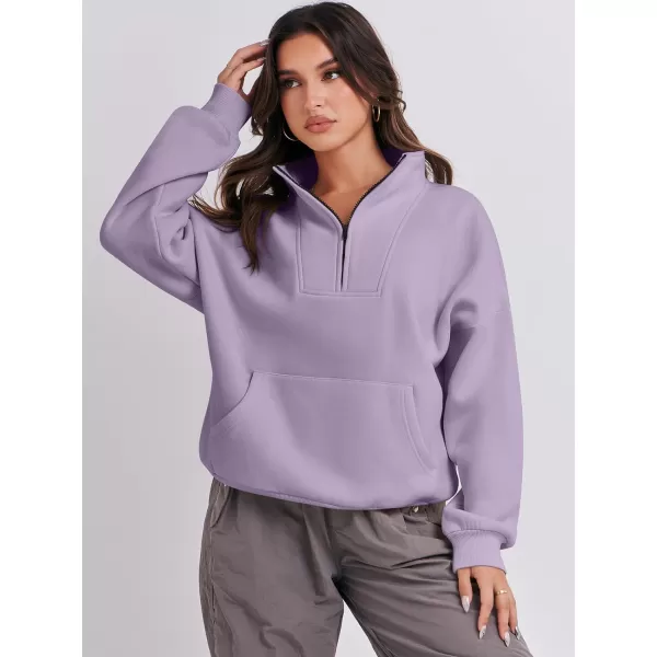 Caracilia Women's Sweatshirts Long Sleeve Oversized Fleece Half Zip Crop Hoodies Teen Girls Y2K Fall Pullover