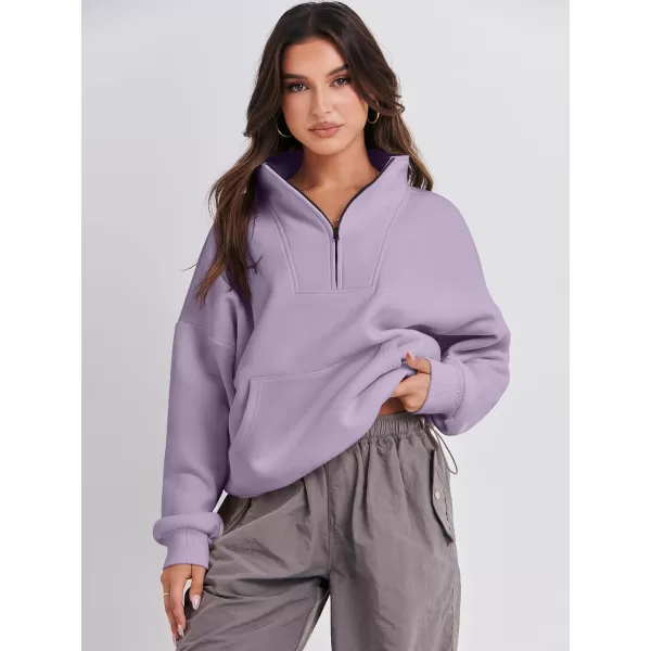Caracilia Women's Sweatshirts Long Sleeve Oversized Fleece Half Zip Crop Hoodies Teen Girls Y2K Fall Pullover