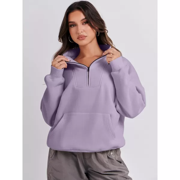 Caracilia Women's Sweatshirts Long Sleeve Oversized Fleece Half Zip Crop Hoodies Teen Girls Y2K Fall Pullover