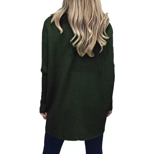 Caracilia Womens Turtleneck Long Sleeve Sweater Irregular Hem Casual Pullover Knit Tops