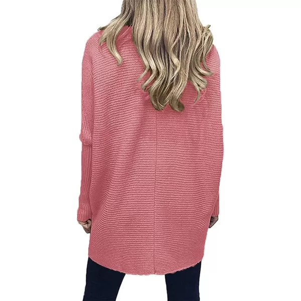 Caracilia Womens Turtleneck Long Sleeve Sweater Irregular Hem Casual Pullover Knit Tops