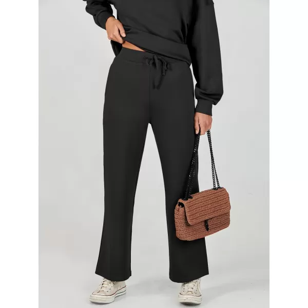 Caracilia Women's Two Piece Outfits Long Sleeve Sweatsuit Crewneck top with Jogger Pants Lounge Sets