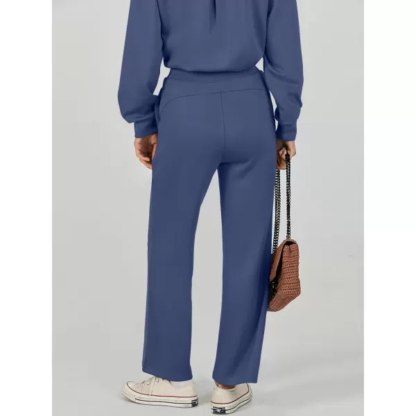 Caracilia Women's Two Piece Outfits Long Sleeve Sweatsuit Crewneck top with Jogger Pants Lounge Sets