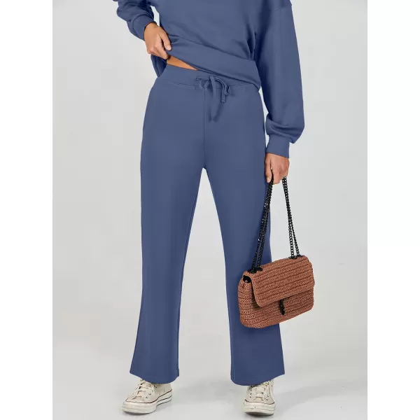 Caracilia Women's Two Piece Outfits Long Sleeve Sweatsuit Crewneck top with Jogger Pants Lounge Sets