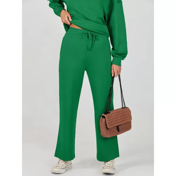 Caracilia Women's Two Piece Outfits Long Sleeve Sweatsuit Crewneck top with Jogger Pants Lounge Sets