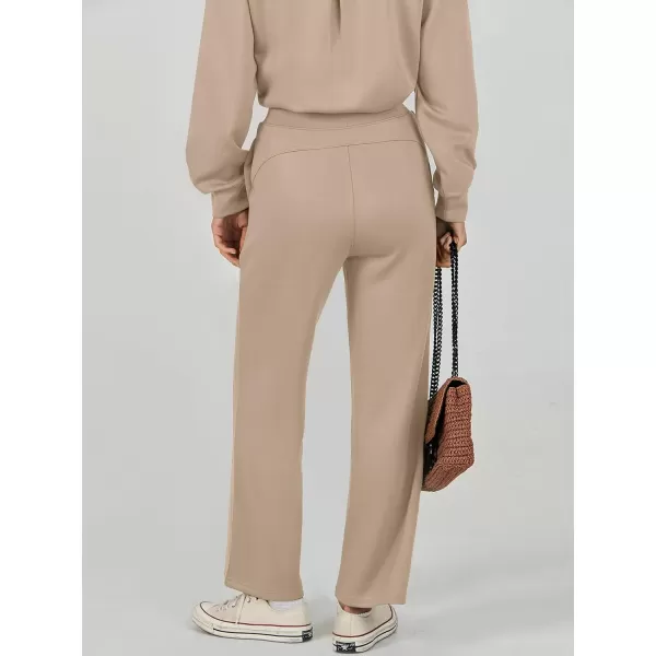 Caracilia Women's Two Piece Outfits Long Sleeve Sweatsuit Crewneck top with Jogger Pants Lounge Sets